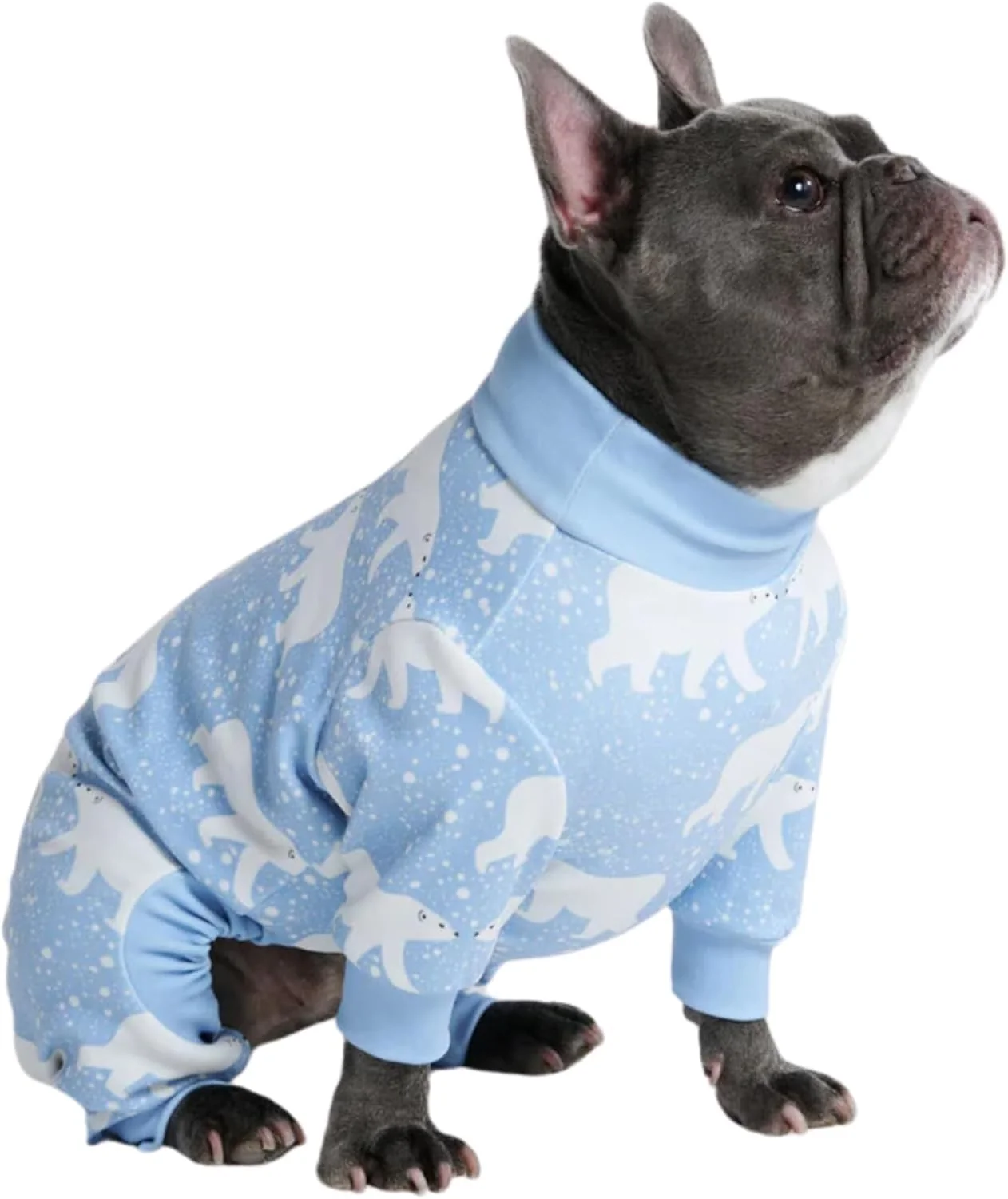 Official Spark Paws Dog Pajama Snowy Polar Bear – 4-Way Stretch Onesie 3XL Luxury