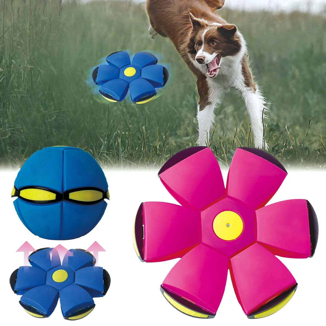 User-Friendly BADWALT FlidRunest 2PCS Flying Saucer Ball – Interactive Light-Up Dog Cat Toy Fine Crafted