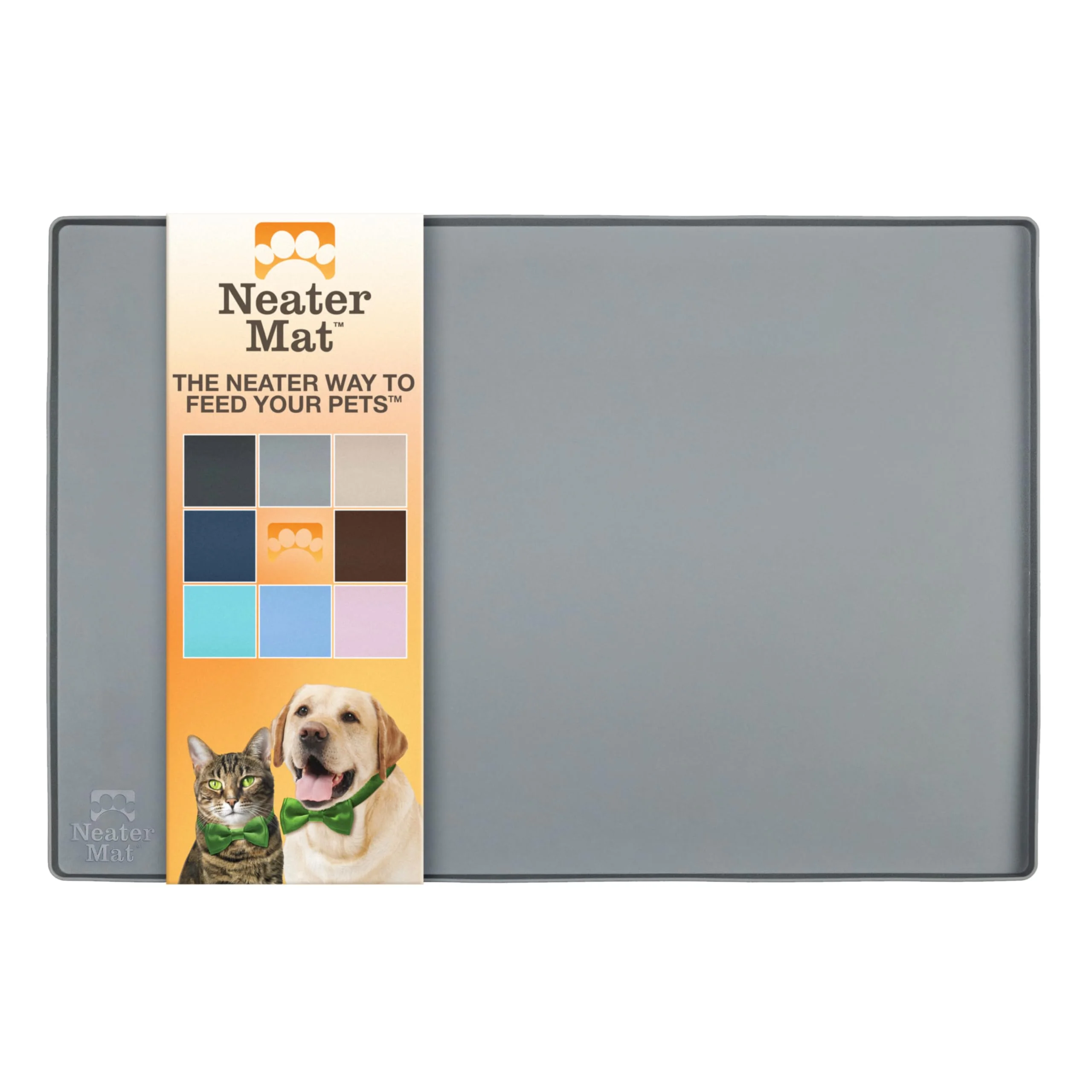 Fast Neater Mat Pet Mats for Food and Water – Waterproof Silicone 24x16 Grey Neater Pet Brands User-Friendly