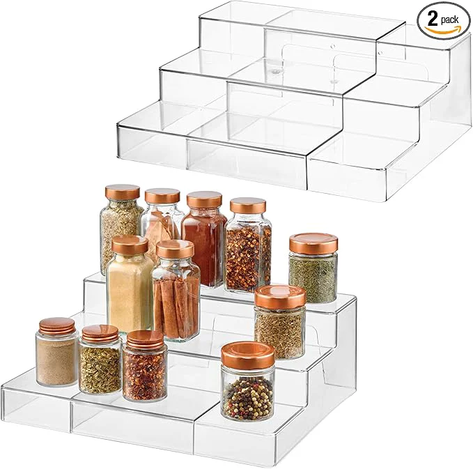 Enhanced iDesign 3-Tier Expandable Spice Rack Organizer for Cabinet Pantry Set of 2 Clear Made in USAAbout ThisOverview Original