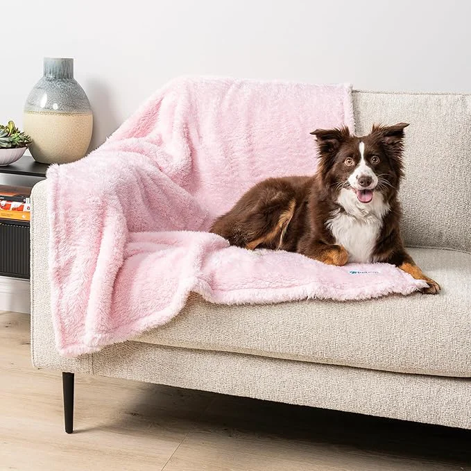 Lightweight PetAmi Dog Blanket for Large Medium Dogs Pink Fluffy Soft Puppy Blanket Pure
