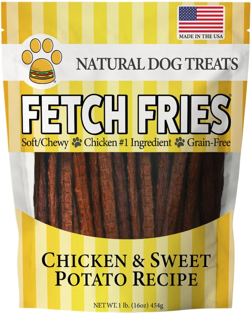 Verified Fetch Fries Chicken Sweet Potato Dog Treats — Soft Jerky for All Sizes Made in USA 16 oz Reliable