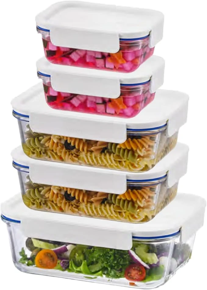 Casual LocknLock LNG455S5W The Clear Borosilicate Glass Food Storage Containers with Lids 10-Piece Set for Kitchen Lunch Meal Prep Leftovers Leakproof zer Microwave and Dishwasher SafeAbout ThisOverview Crafted