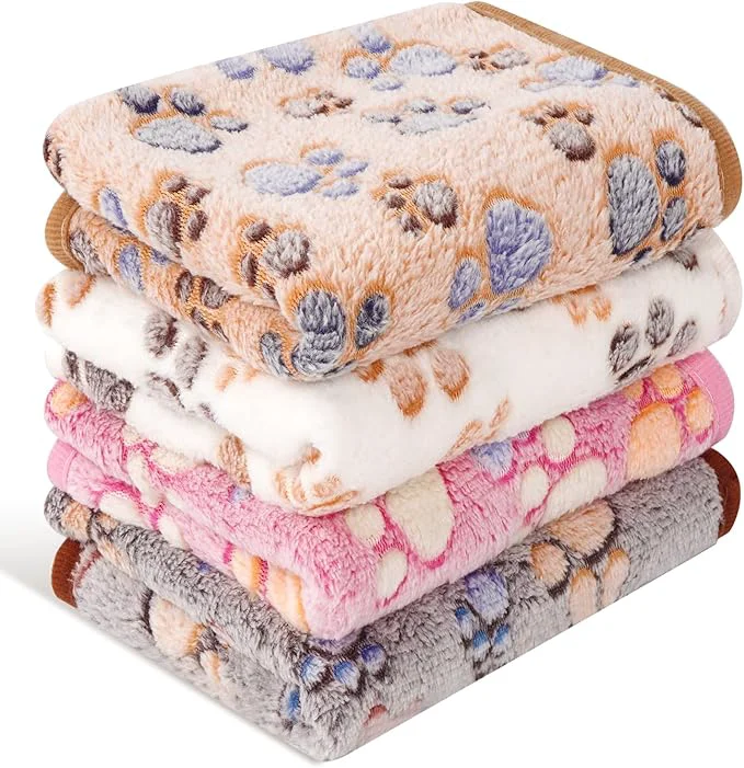 Top-Quality 4 Pack Premium Soft Pet Blankets Washable Flexible