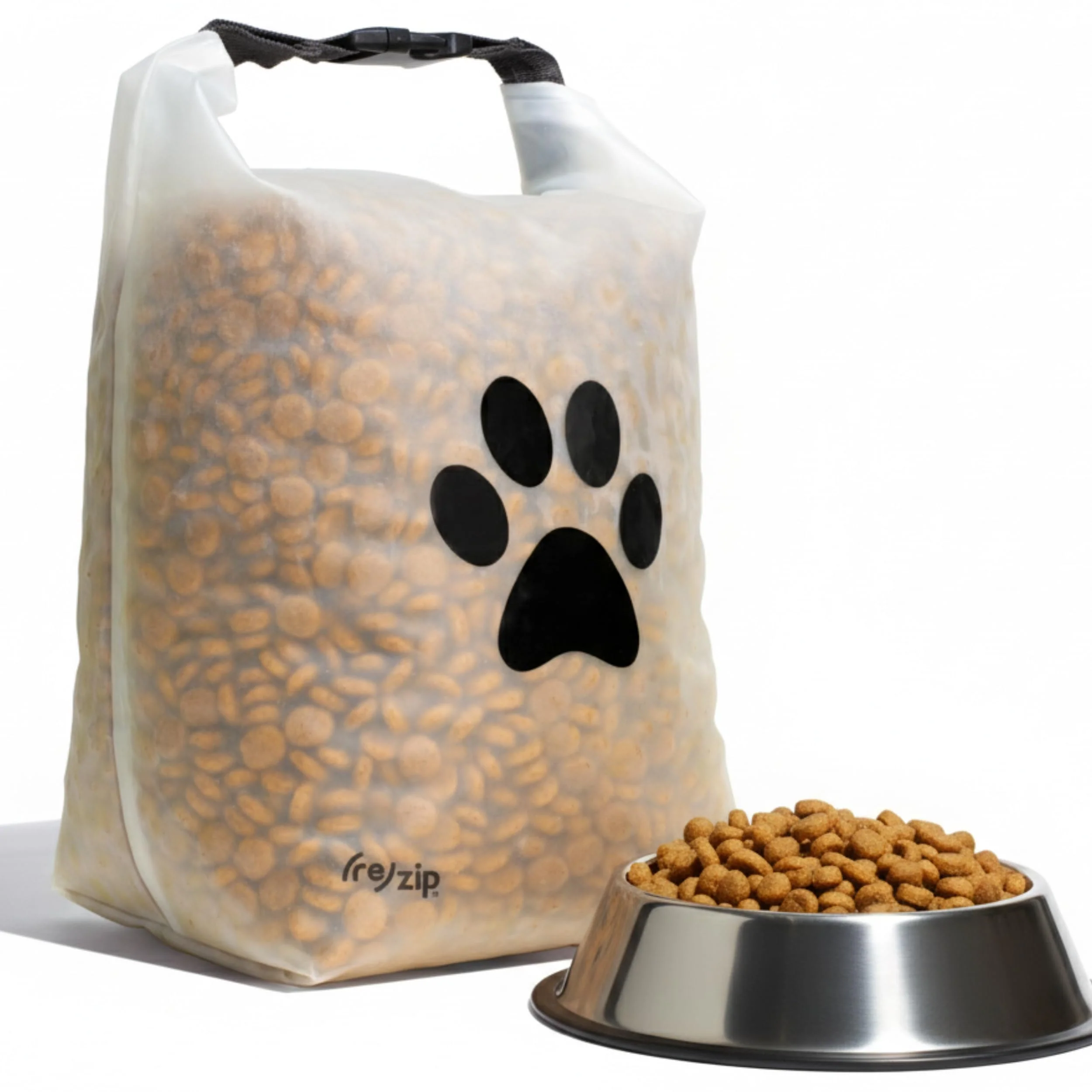 Detailed re zip Large Roll Top Pet Dry Food Storage Bag — 40-Cup BPA- Food-Grade Travel Camping Traditional