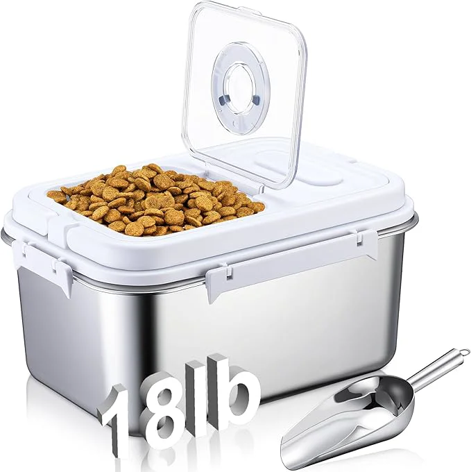 Carefully Designed Honeydak 14.76 x 10.4 x 7.28 Inches Stainless Steel Dog Food Storage Container with Silicone Airtight Lid with Scoop Metal Pet Dog Cat Food Storage Container Keep Fresh Easy to CleanAbout ThisOverview Advanced