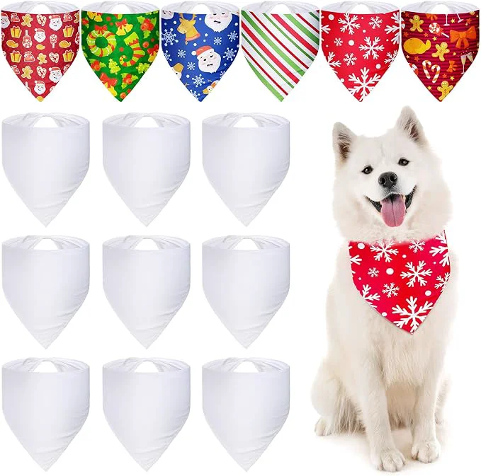 World-Class Weewooday 6 Pieces Sublimation Heat Transfer Dog Bandana Triangle Dog Scarf Expertly Made