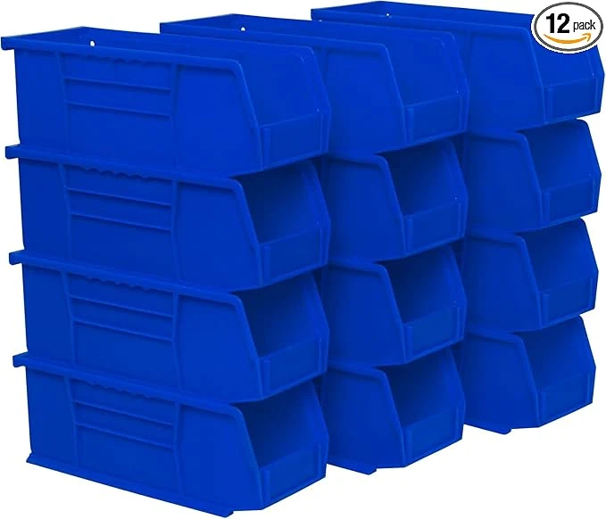 Advanced Akro-Mils 30224 AkroBins Plastic Storage Bins Space-Saving Stackable Bins for Garage Pantry Craft Organization 11 L x 4 W x 4 H Blue 12-PackAbout ThisOverview Eco-Friendly