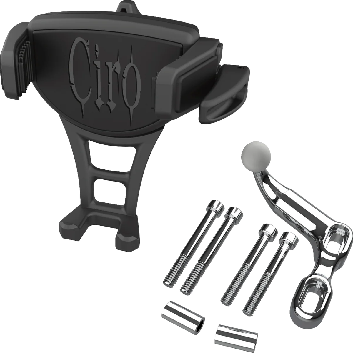 Recyclable CIRO Phone Holder - Constrictor™ - Black - Chrome Offset Perch Mount 50350 Genuine