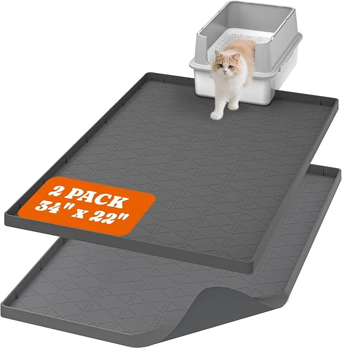 Certified Pawtners Large Cat Litter Mat for Litter Box 2 Packs Trusted