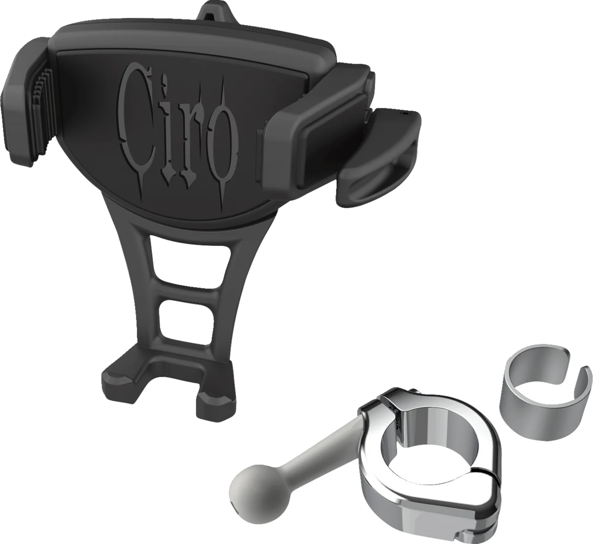Outstanding CIRO Phone Holder - Constrictor - Black - Chrome 7 8 1 Handlebar Mount 50352 Premium