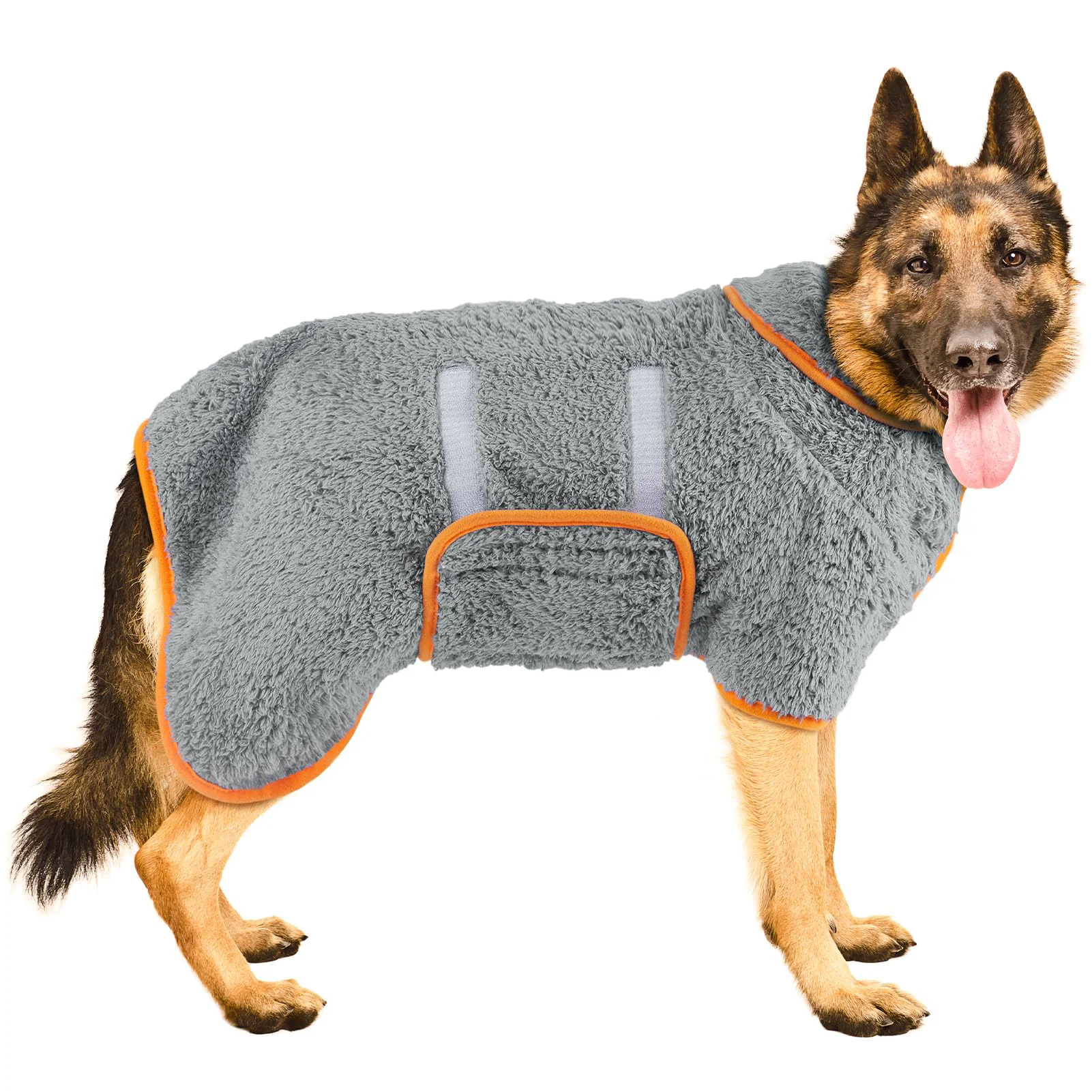 Certified Bienbee Dog Bathrobe – Quick-Dry Ultra-Absorbent After-Bath Robe Gray XXL Durable