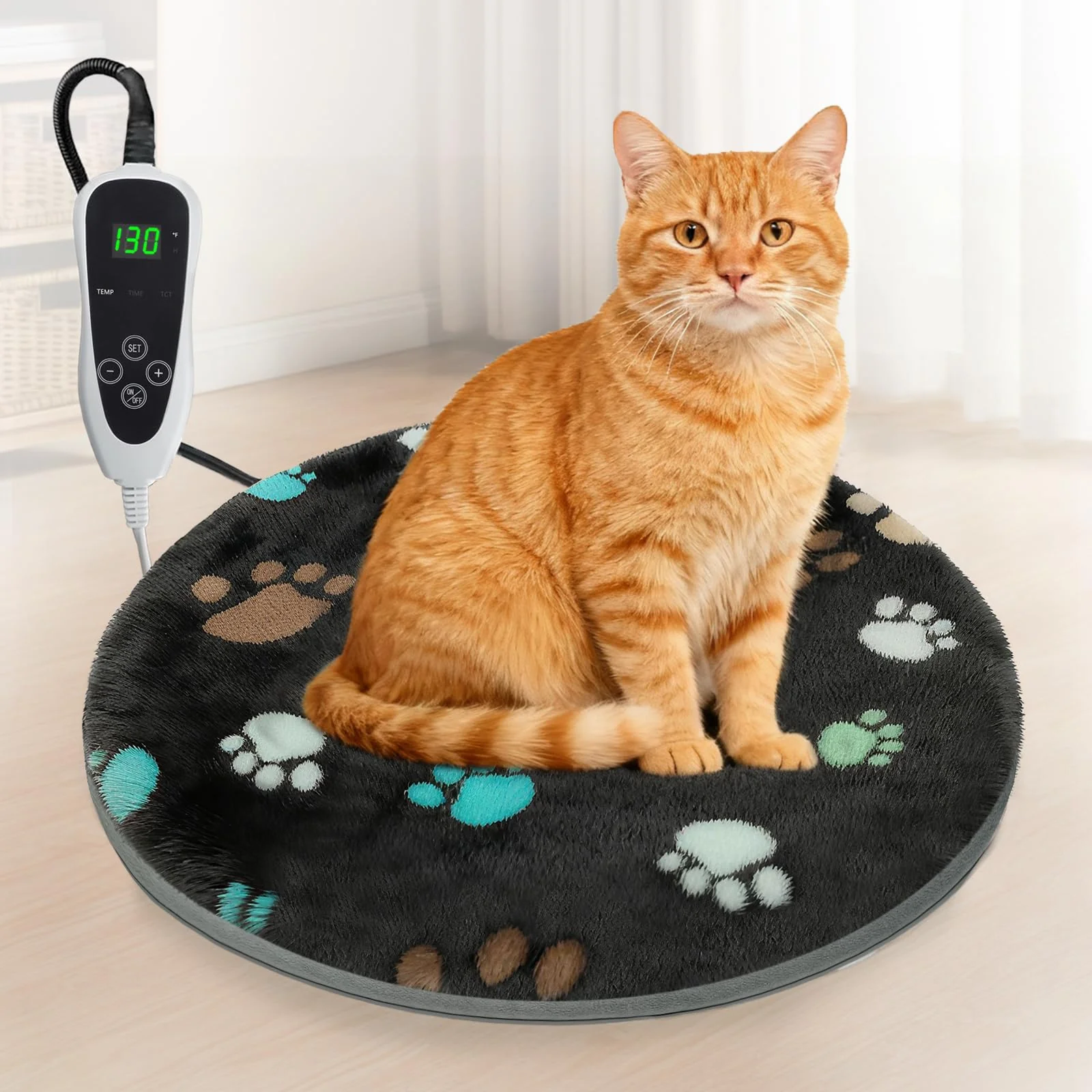 Proven GOLOPET Cat Heating Pad Round 16in Smart Thermostat Waterproof Outer Skin Recyclable