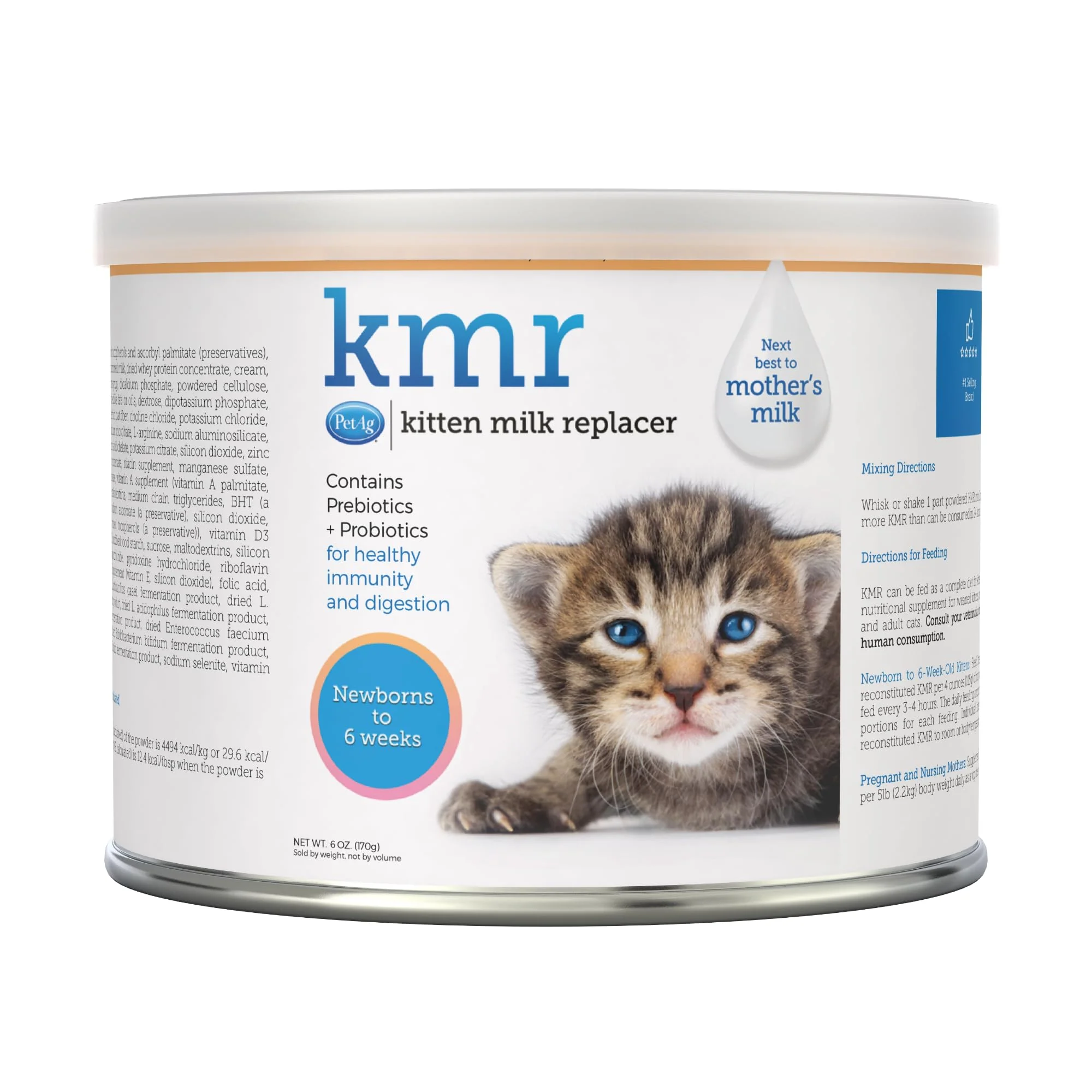 Convenient PetAg KMR Kitten Milk Replacer Powder – 6 oz Prebiotics Probiotics Vitamins Contemporary