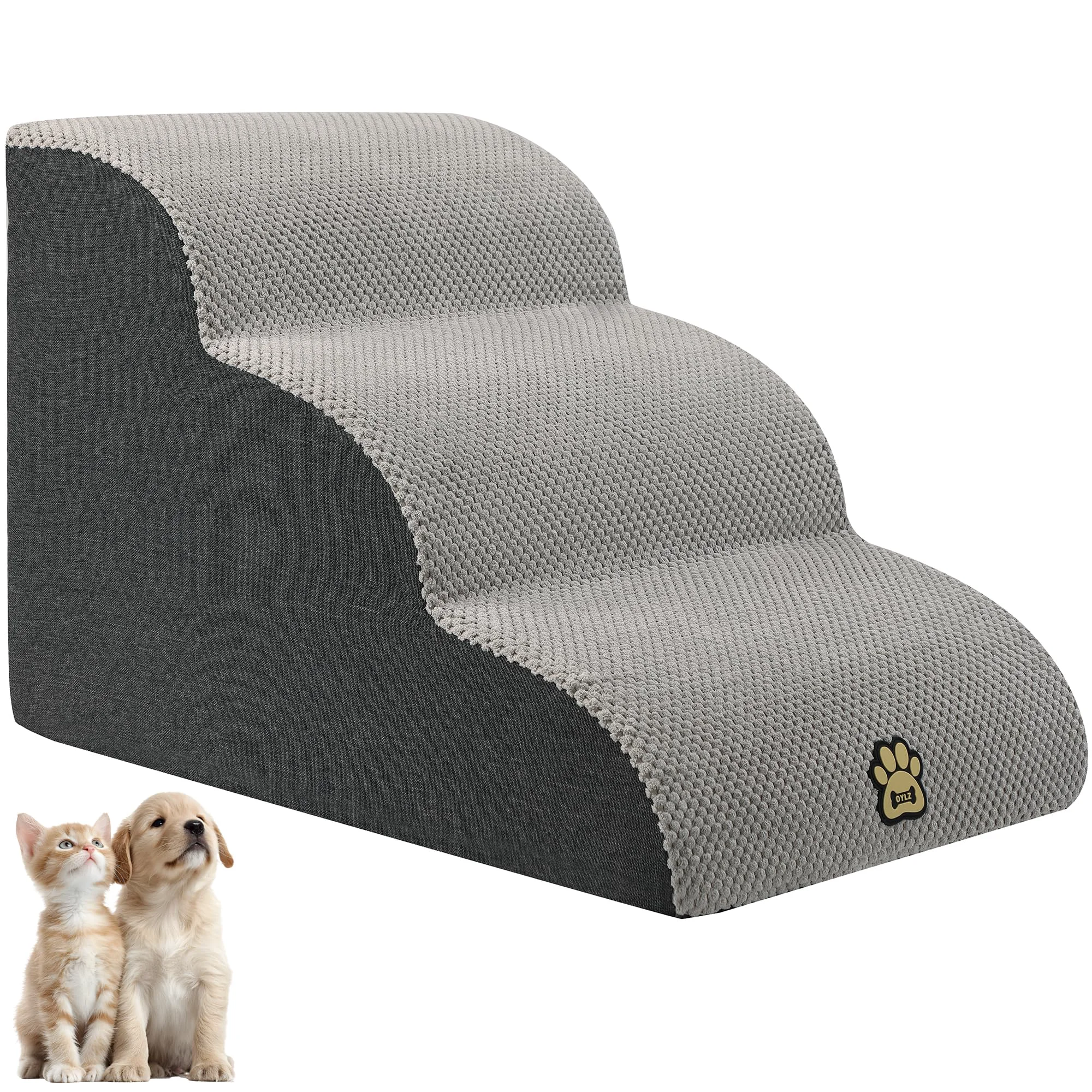 Top-Quality OYLZ Pet Steps 15.7in High Dog Stairs with Non-Slip Base Washable Cover Advanced
