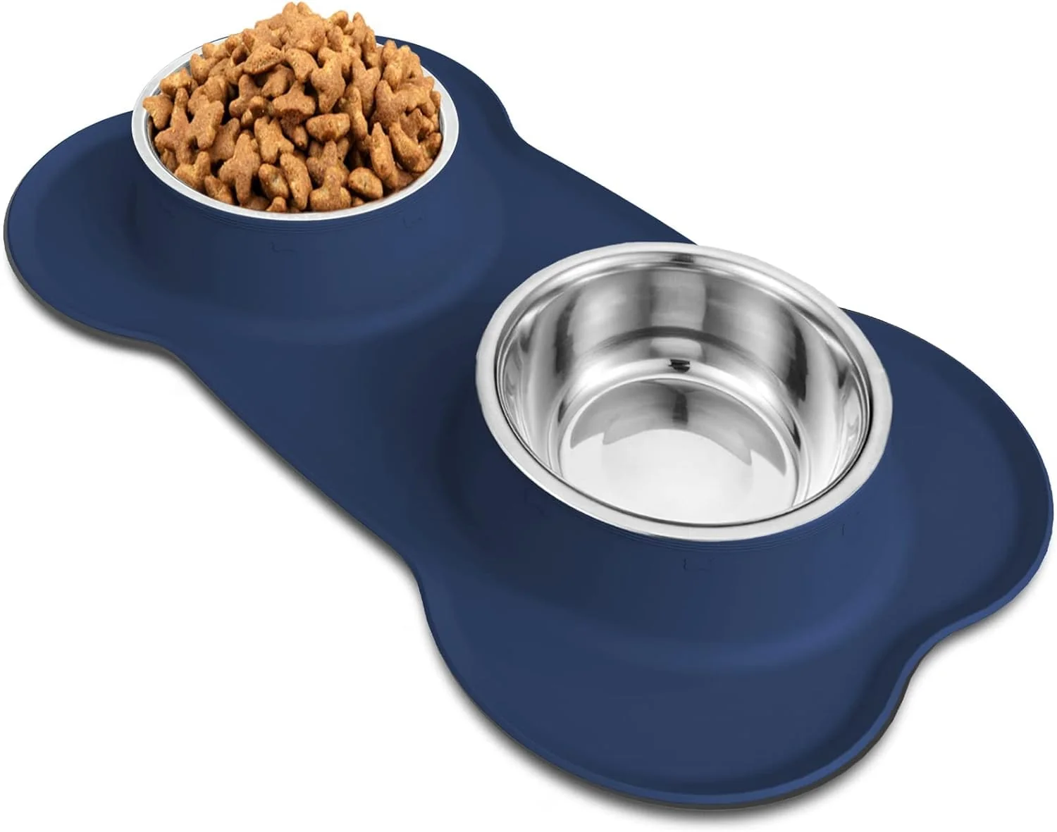 Versatile AsFrost Stainless Steel Dog Bowls with No-Spill Mat – Double Feeder Set Breathable