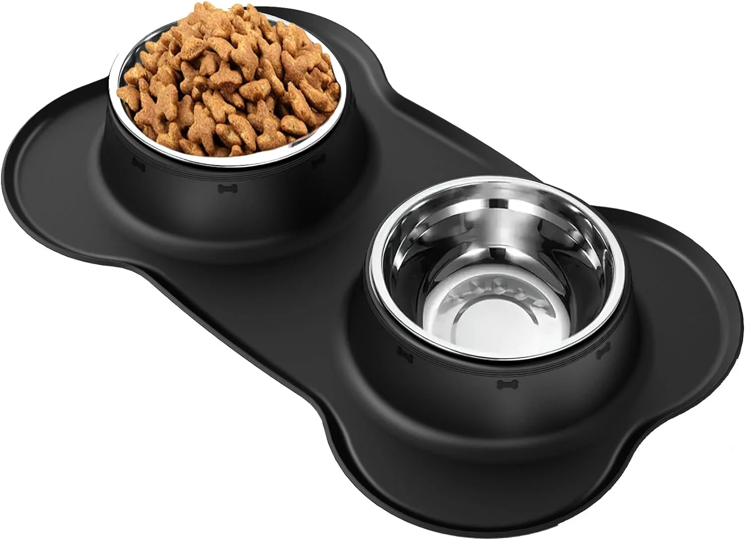 Efficient AsFrost Dog Food Bowls with No-Spill Silicone Mat – Stainless Steel 4-Cup Set Fine Crafted