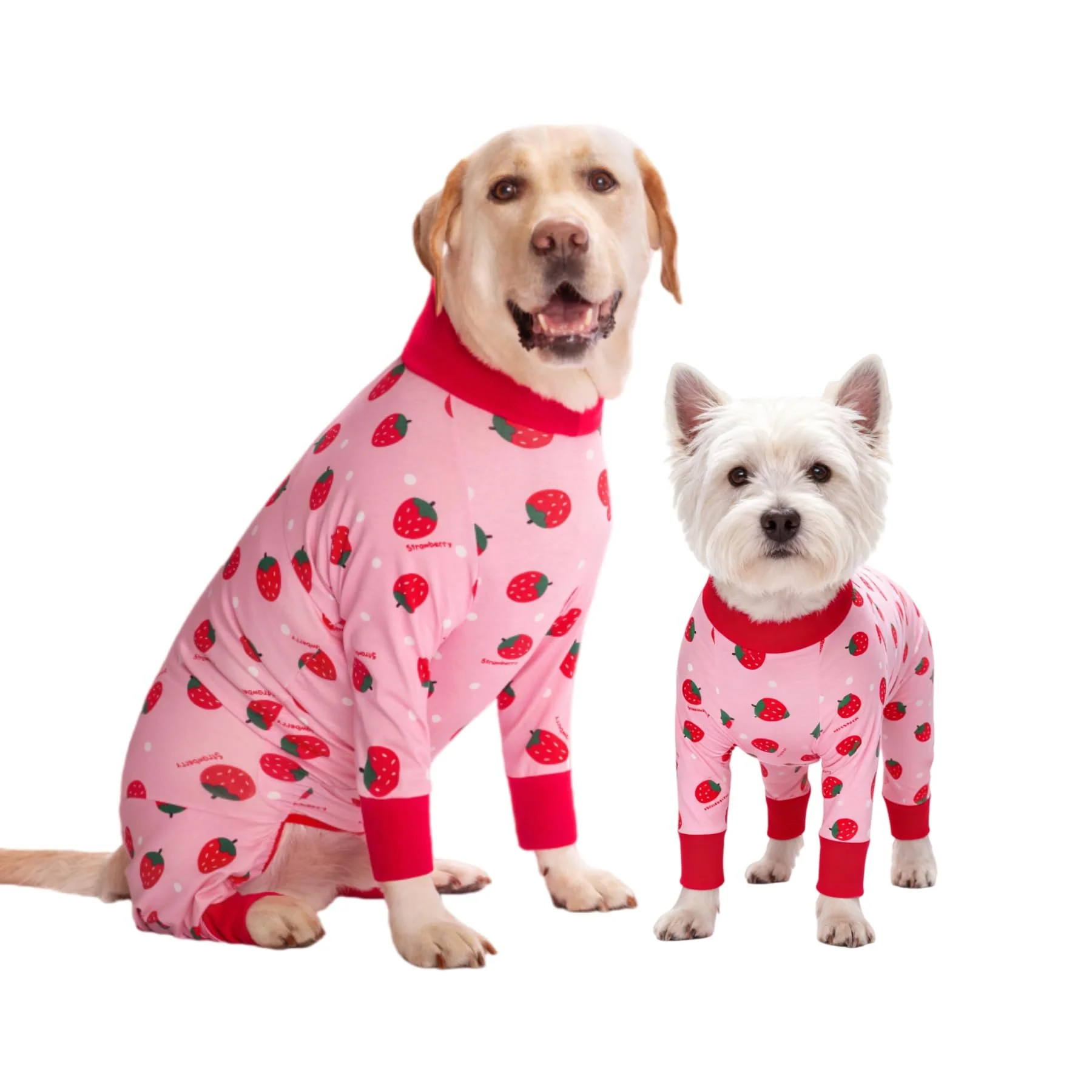 Eco-Friendly Yeapeeto Dog Recovery Suit XL Strawberry – Post-Surgery Cone Detailed