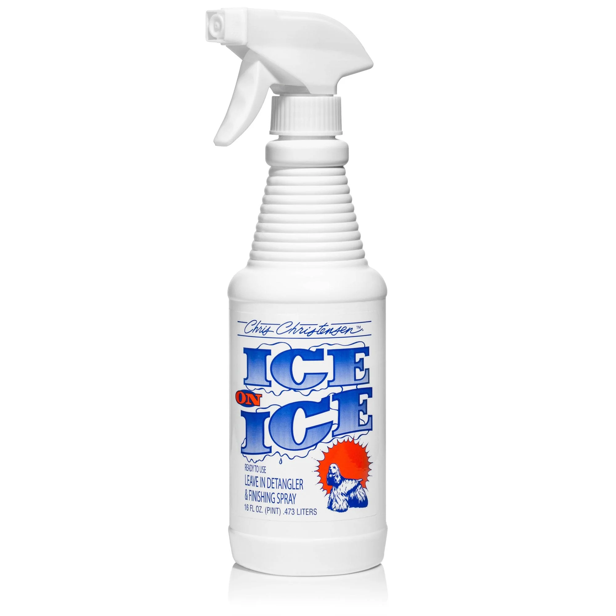 Superior Chris Christensen Ice on Ice Detangler Finishing Spray – 16 oz All Coat Types No Residue Solid