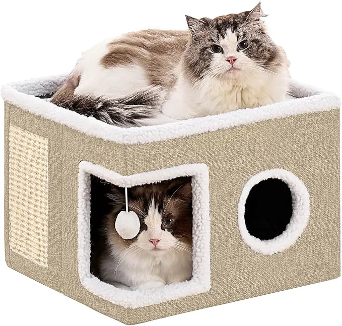 Versatile Cat Beds for Indoor Cats Houses Large Cat Cave Premium