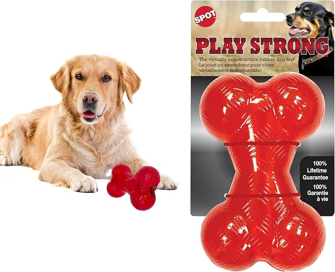 Prestigious SPOT Play Strong Bone- Durable TPR Long Lasting Dog Chew Convenient