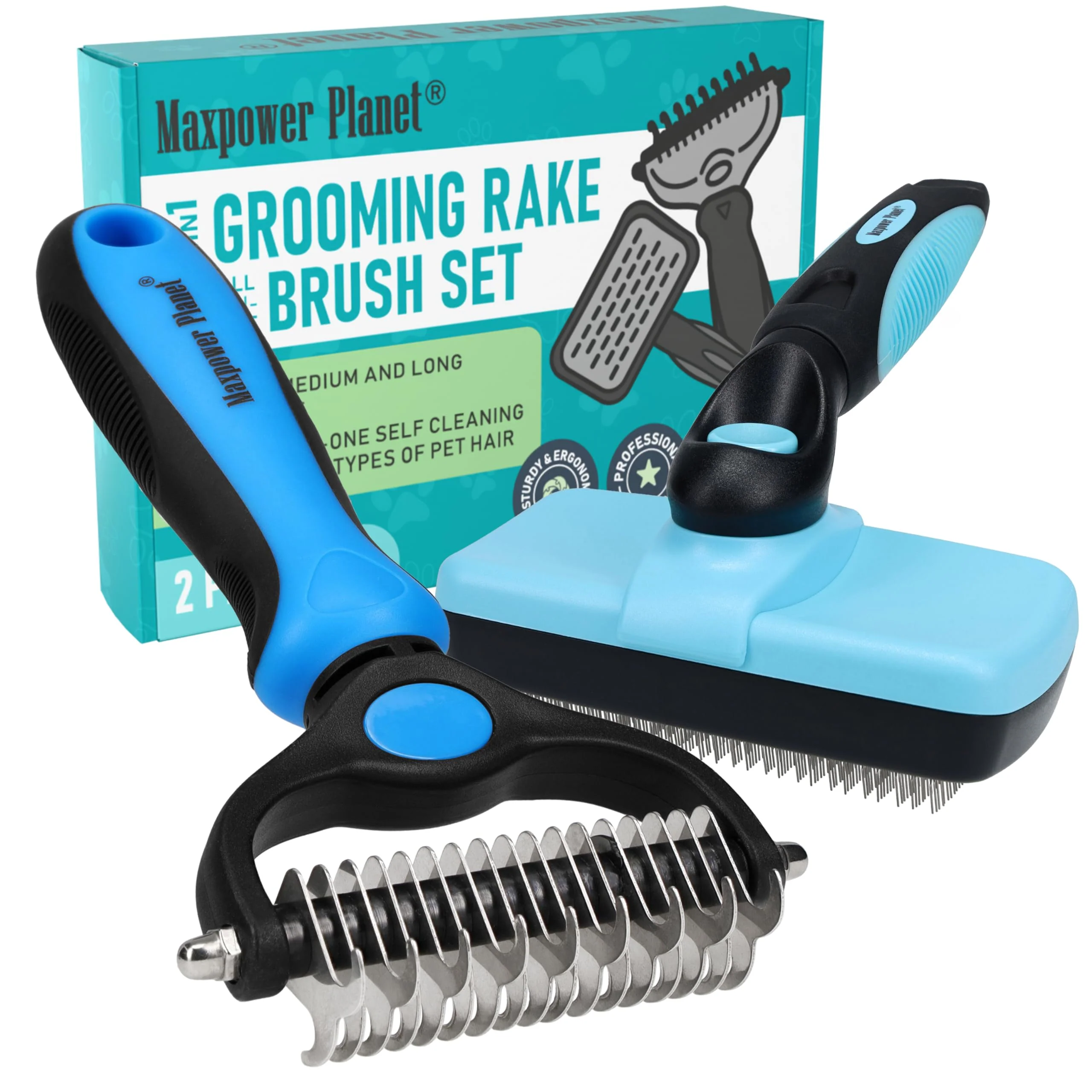 Smart Maxpower Planet Dog Rake Hair Brush — Self-Cleaning Deshedding for Dogs Cats Fine Crafted