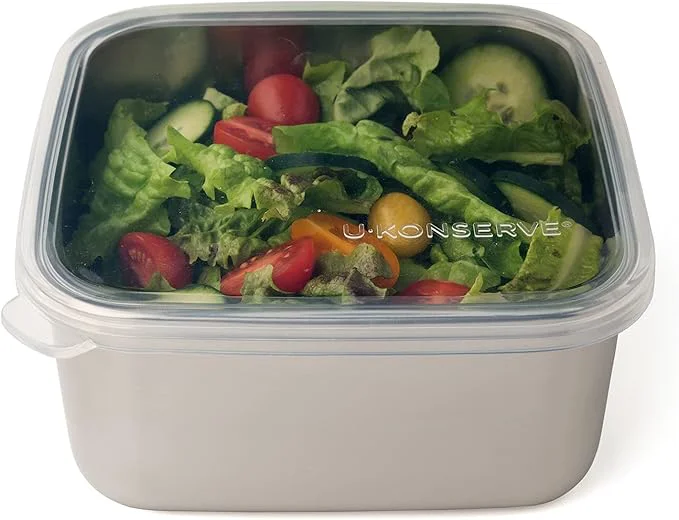 Selected U Konserve Stainless Steel Food Storage Bento Box Container Leak Proof Silicone Lid Dishwasher Safe - Plastic 50oz Clear About ThisOverview Effective