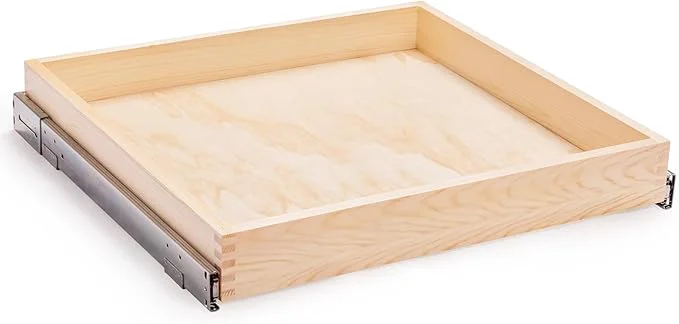 Luxury 32''W x 21''D x 3''H Pull Out Cabinet Drawer Soft Close Slide Out Wood Organizer for Kitchen Finished Bottom and Side Assembly Wood Drawer Part Width is 31inch About ThisOverview Exclusive