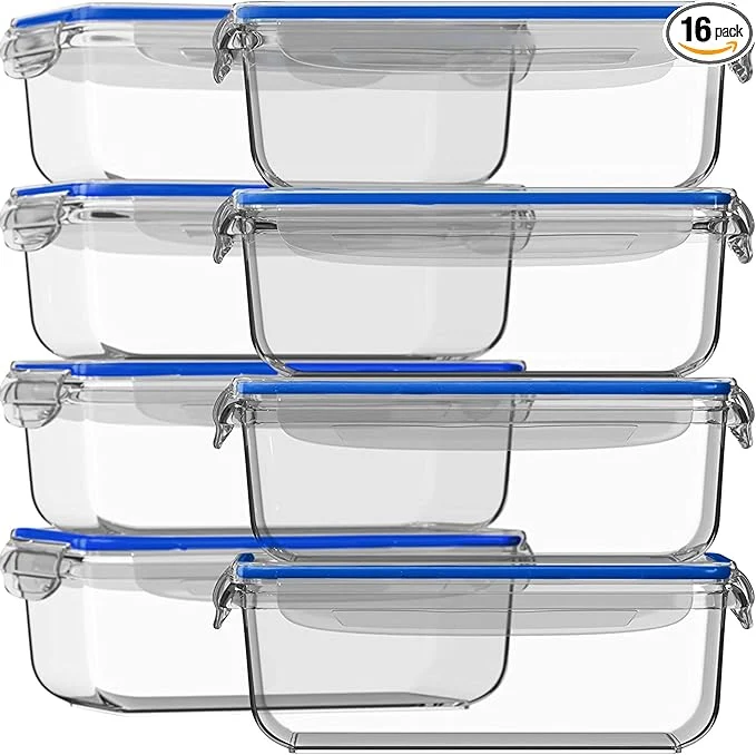 Fine Crafted Razab 16 Pc Set of 8 30 Oz Glass Meal Prep Containers with Lids Airtight Large Glass Food Storage Containers Reusable Leak Proof BPA zer to Oven and Dishwasher SafeAbout ThisOverview Proven