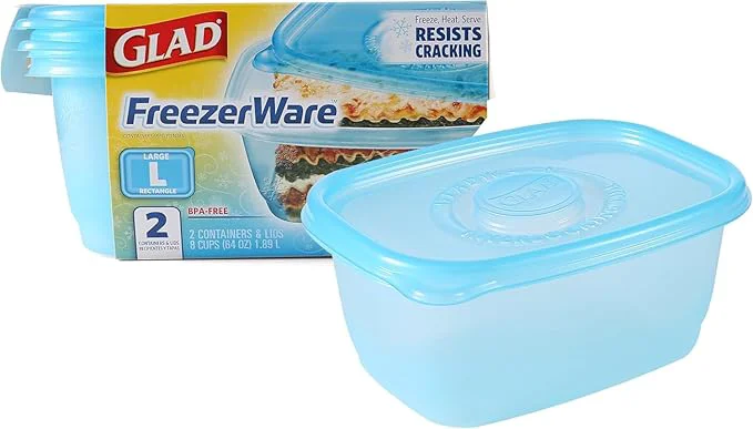 Classic Glad GladWare zerware Food Storage Containers - Large Rectangle - Meal Container Holds up to 64 Ounces of Food - Lock Tight Seal 2 CountAbout ThisOverview Long-Lasting