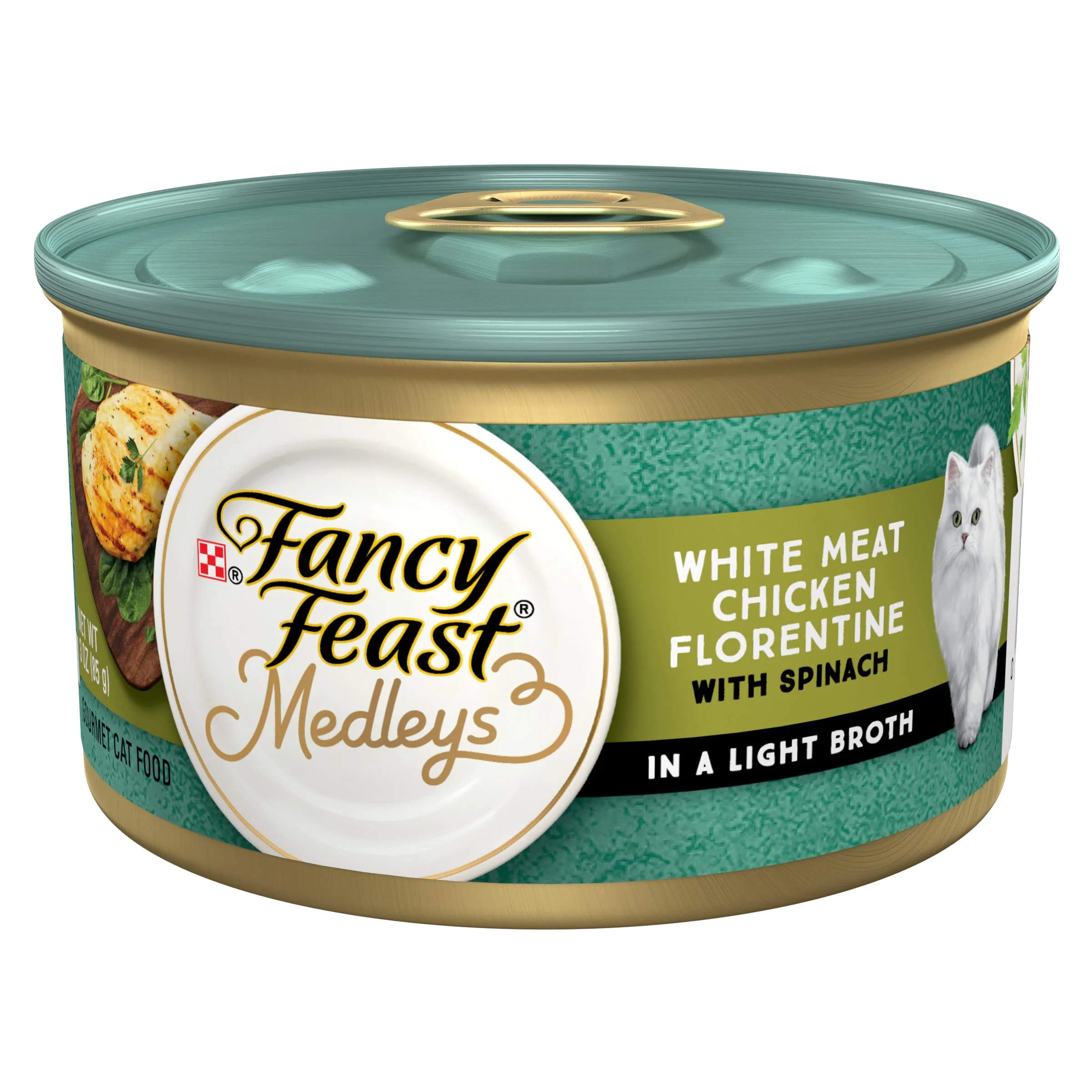 Smart Fancy Feast Medleys White Meat Chicken Florentine with Garden Greens – 3 oz Cans Pack of 24 Elegant