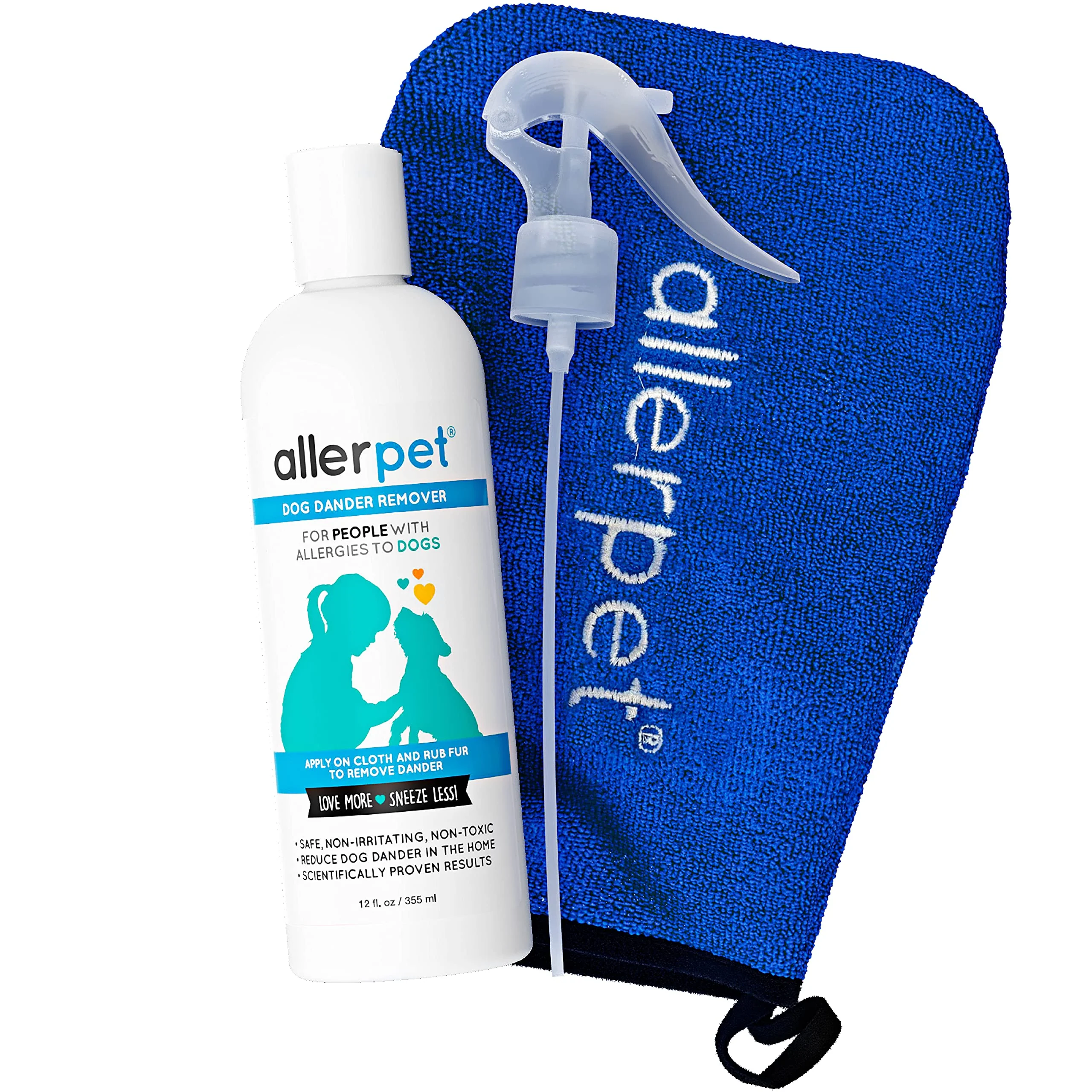 User-Friendly Allerpet Dog Dander Remover w Mitt Sprayer - Non-Toxic Fragrance- 12oz Smart