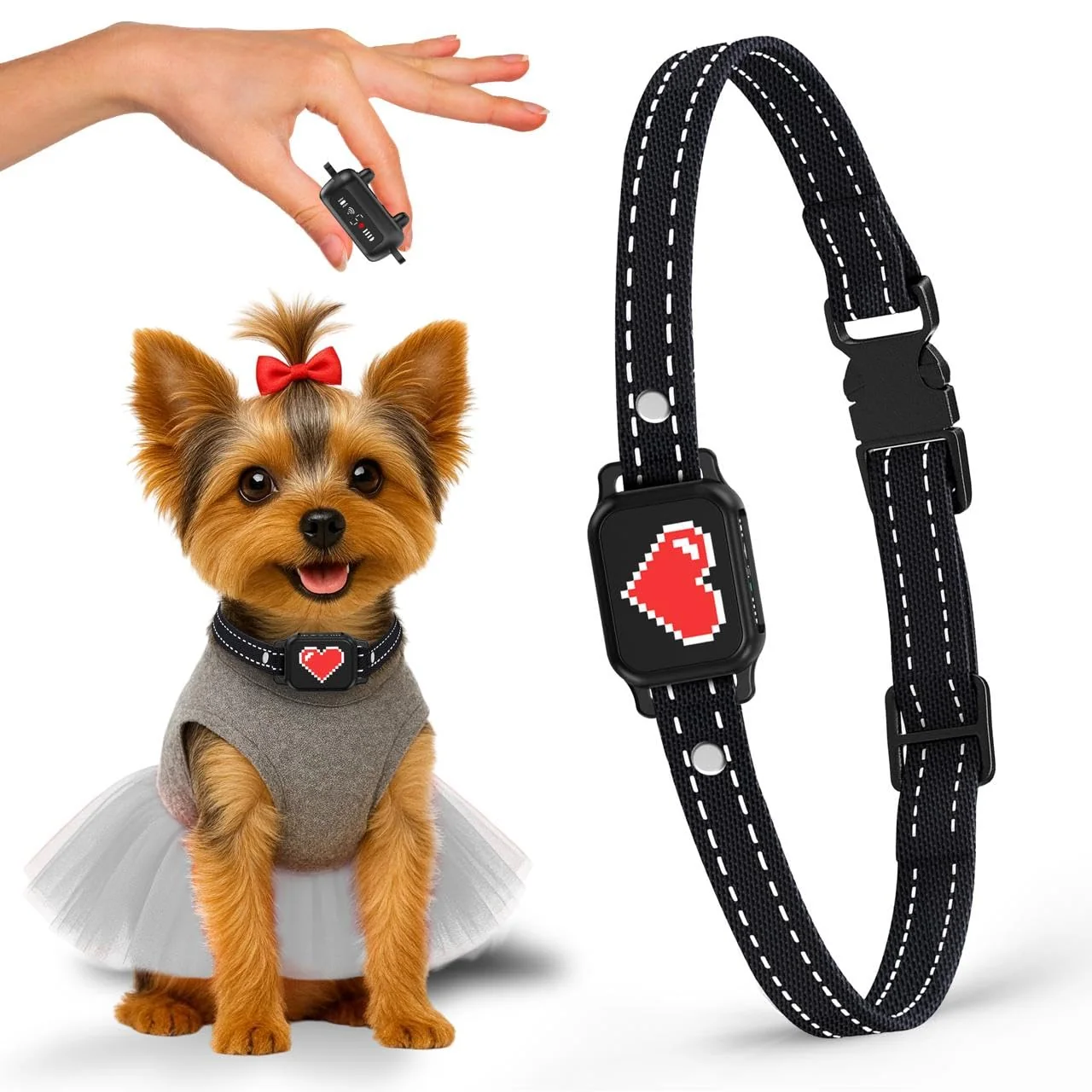 Excellent ELECANE Bark Collar for Small Dogs 5–15 lbs – No Shock Magnetic Charging Green