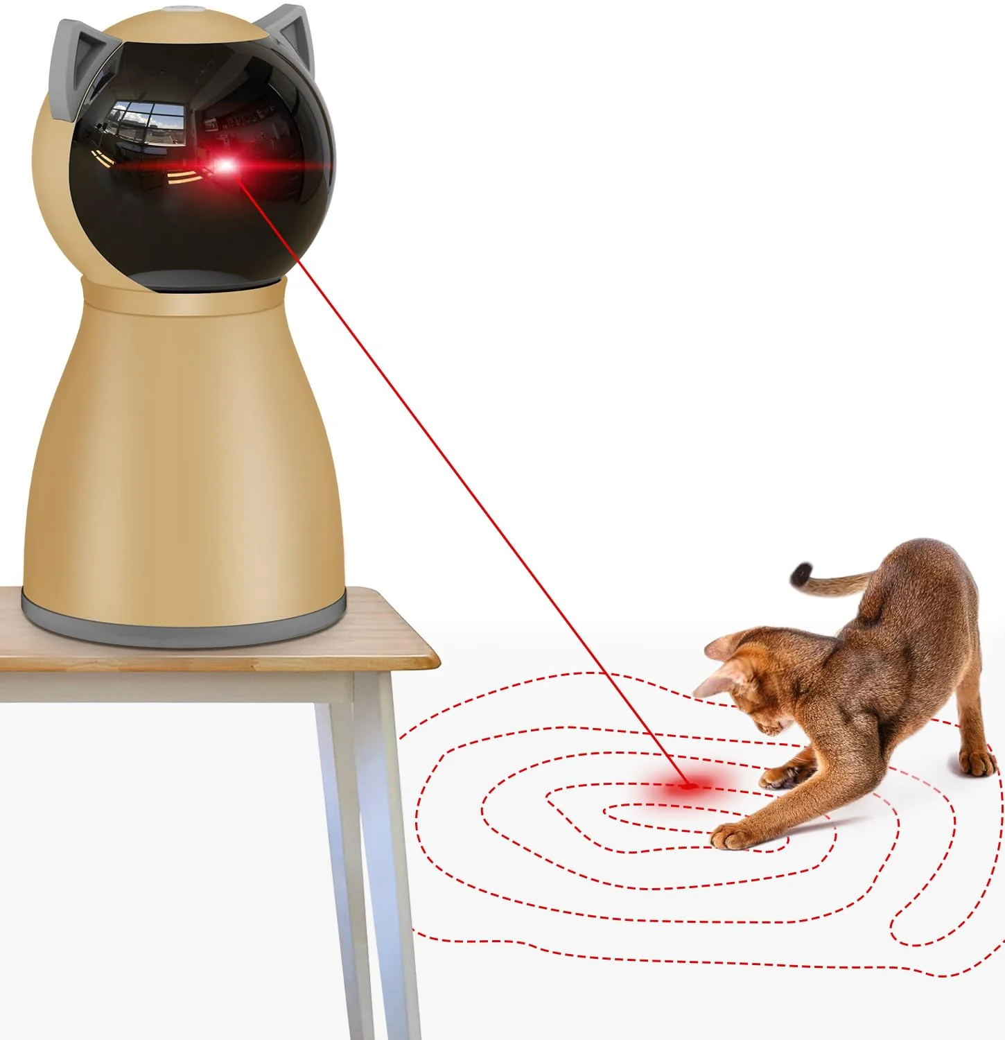 Detailed Valonii Interactive Cat Laser Toy – Automatic Random Trajectory Rechargeable Quiet Premium Material