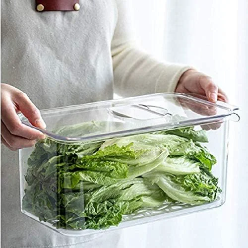 Casual Slideep Refrigerator Food Storage Containers Produce Saver Stackable Container with Lids Removable Drain Tray zer Bins Stay Fresh Lettuce Salad Container for FridgeAbout ThisOverview Premium