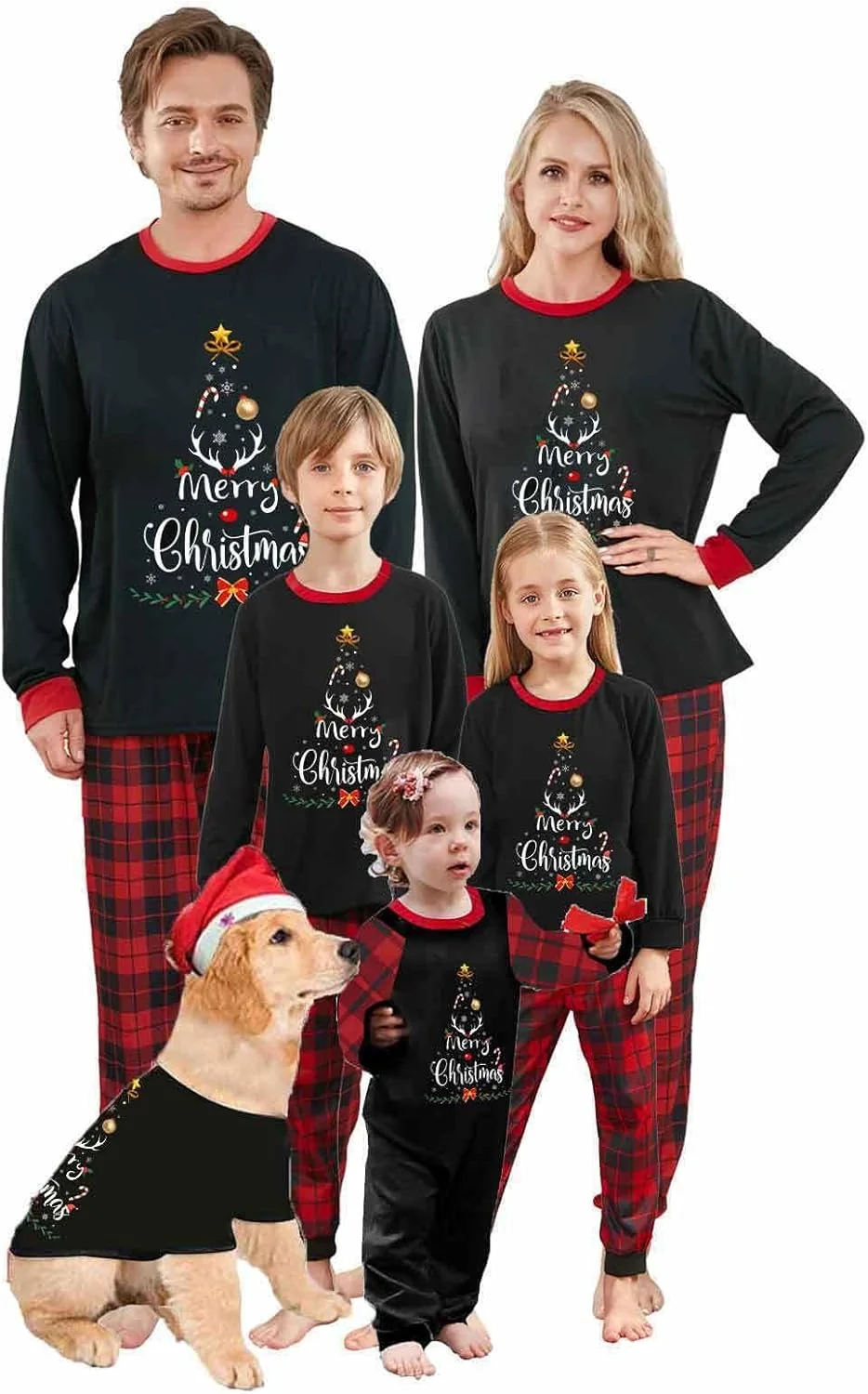 Official Matching Family Christmas Pajamas Set - Xmas Sleepwear PJs Classic