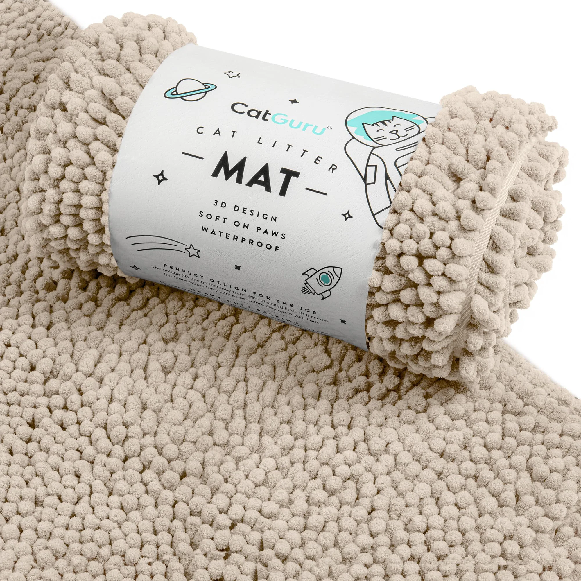Trusted CatGuru Cat Litter Mat – Waterproof Non-Slip Machine Washable Medium–XXL Green