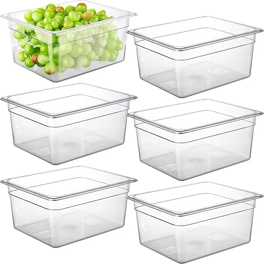 Contemporary CURTA 6-Pack 1 2 Size 6 Deep NSF Polycarbonate Food Pans Dishwasher zer Safe Clear Container for Prep Tables Buffet Salad Bar Commercial Home KitchenAbout ThisOverview World-Class