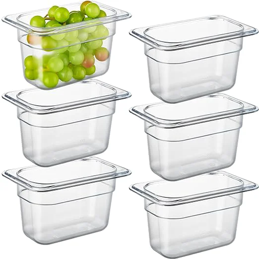 Breathable CURTA 6-Pack 1 9 Size 4 Deep NSF Polycarbonate Food Pans Dishwasher zer Safe Clear Container for Prep Tables Buffet Salad Bar Commercial Home KitchenAbout ThisOverview Practical