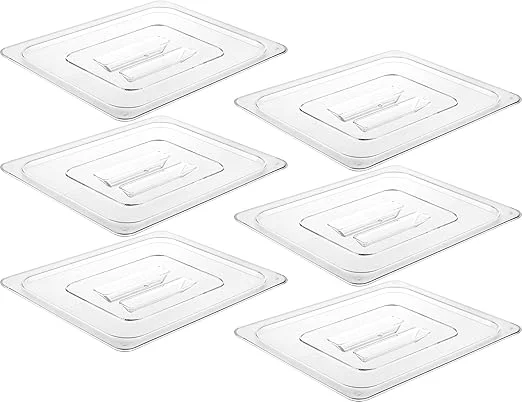 Smart CURTA 6 Pack NSF Food Pan Cover 1 2 Size Clear Polycarbonate Lid with Handle for Commercial Food Pan Dishwasher zer Safe Plastic ClearAbout ThisOverview Outstanding
