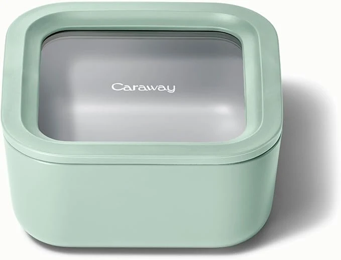 Artisan Caraway Glass Food Storage - 4.4 Cup Glass Container - Ceramic Coated - Easy to Store Non Toxic Non Stick Lunch Box Container with Lids - Dishwasher Oven Microwave Safe - MistAbout ThisOverview Excellent