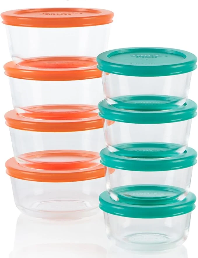 Efficient Pyrex Simply Store 8-Pack Small Glass Food Storage Containers Set 1 2 Cup Meal Prep Containers With Plastic BPA- Lids Dishwasher Microwave SafeAbout ThisOverview Clean