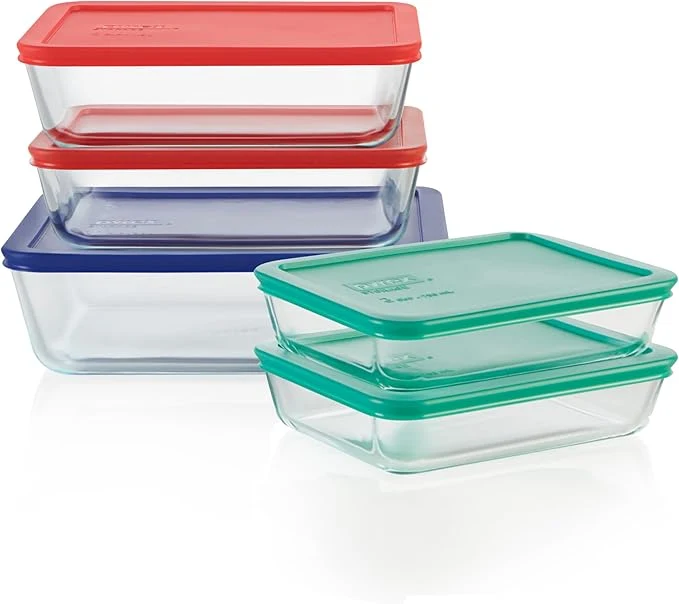Trusted Pyrex Simply Store 5-Pack Large Glass Food Storage Containers Set 3 6 11 Cup Meal Prep Containers With Plastic BPA- Lids Dishwasher Microwave SafeAbout ThisOverview Versatile