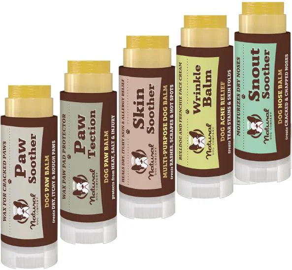 Soft Natural Dog Company Powerhouse Bundle 5 Healing Balms for Skin Paws Noses Travel Sticks High-Performance