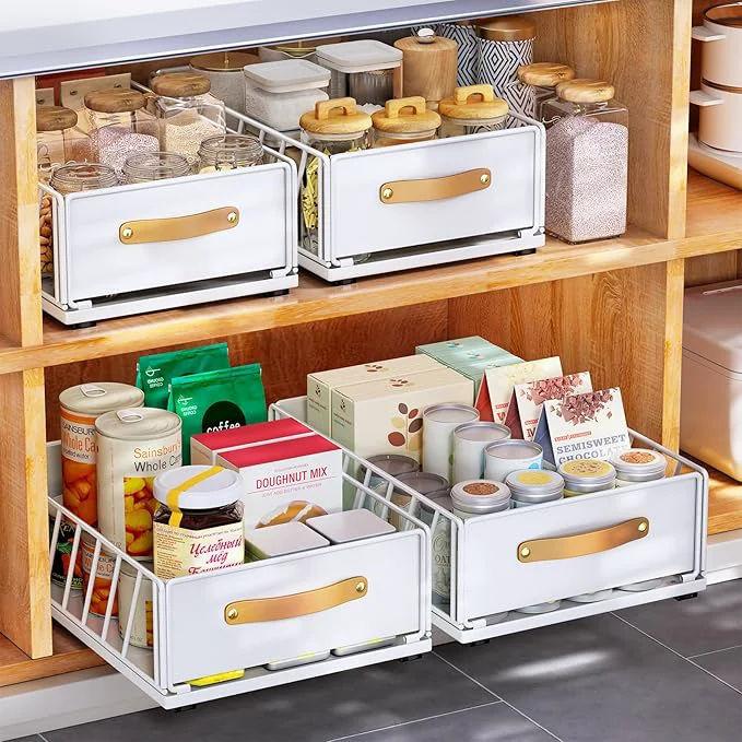 Dependable Pull out Cabinet Organizer Fixed with Adhesive Nano Film Heavy Duty Slide out Pantry Shelves Drawer Storage Sliding Mesh Cabinet Basket with Handle for Kitchen Bathroom Home 11.8W X 15.7D X6.2 HAbout ThisOverview Original