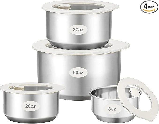Casual Urban Green Stainless Steel Food Containers with Glass Lid Airtight L Minimalist