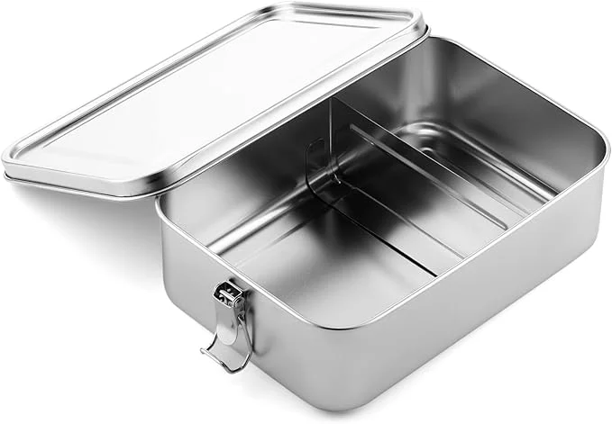 Traditional Umigy 1 Pcs Stainless Steel Food Containers 2400ml Metal Bento Lunch Box Stainless Steel Food Storage Containers Lockable Clips to Leak Proof Reusable Dishwasher Snack Boxes for WorkAbout ThisOverview Flexible