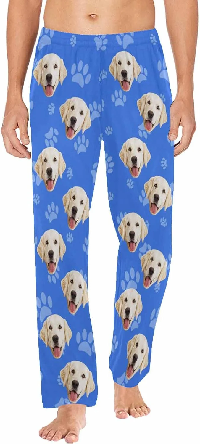 Green MyPupSocks Customized Face Pajamas Pants Photo Pajama Bottoms for Men S-XXL Trusted