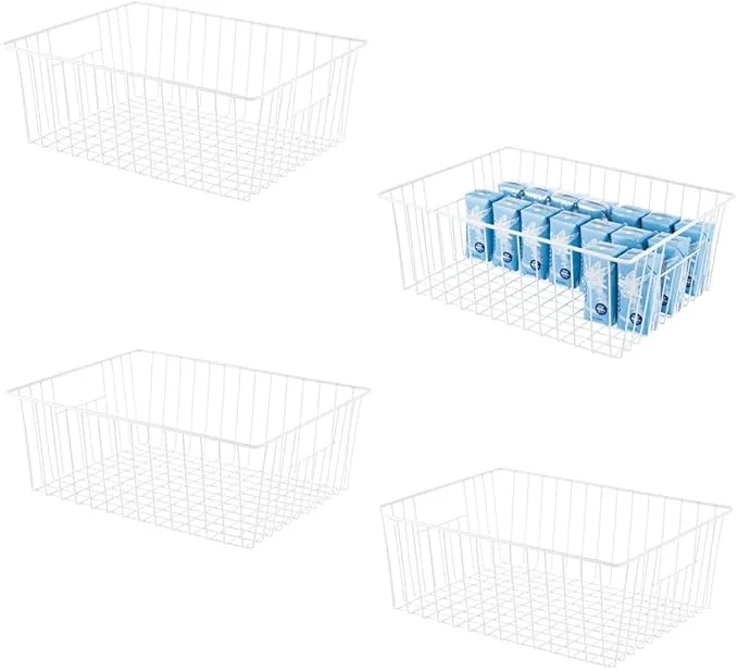 Clean 16 L x 12 W Wider zer Storage Organizer Baskets Container Deep Metal Wire Chest Upright Refrigerator Divider with Built-in Handles for Cabinet Pantry Closet KitchenAbout ThisOverview Elite
