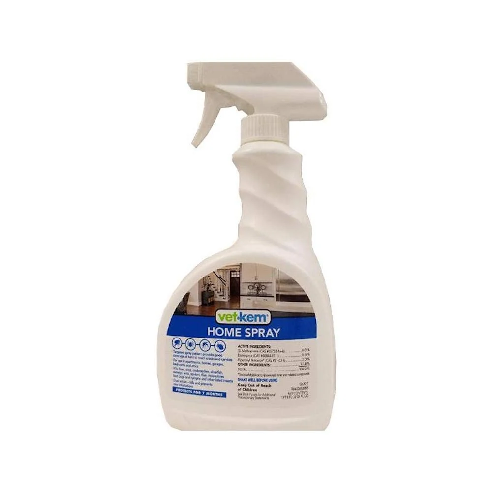 Solid Vet-Kem Home Spray 24 oz – Flea Insect Control for Carpets Upholstery Fine